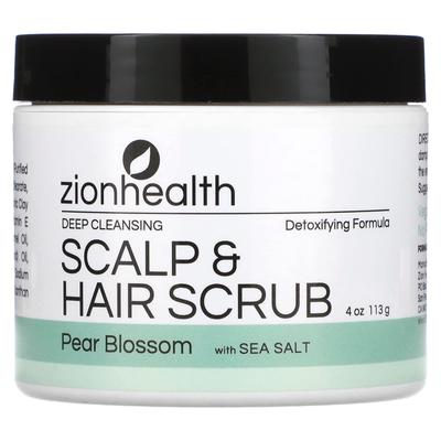 Hloubkově čisticí peeling na pokožku hlavy a vlasy, Květ hrušně, Mořská sůl, 113G(4 oz)