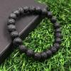 8mm Natural Black Rock Lava Gemstone Beads Jewelry Handmade Pretty Stretch Bracelet For Thanksgiving Gift RBB-24