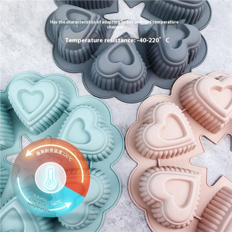 Heart Chocolate Molds 6 Cavity Love Shape Silicone Forms Dessert Mousse Jelly Mold Confeitaria Cake Decoration Tools