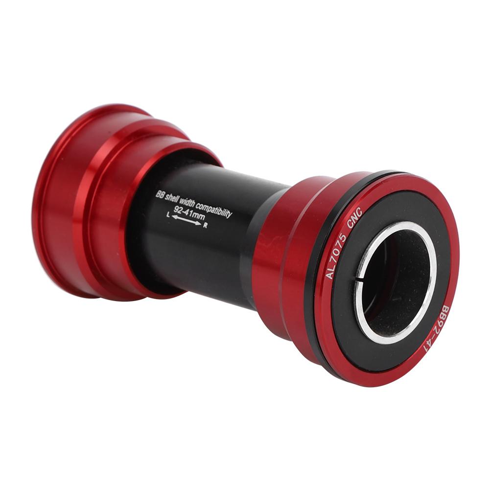 BB91/BB92 Bike Ceramics Bearing Integrated Hollow Chain Wheel Bottom Bracket Bicycle Accessory(press In type red )