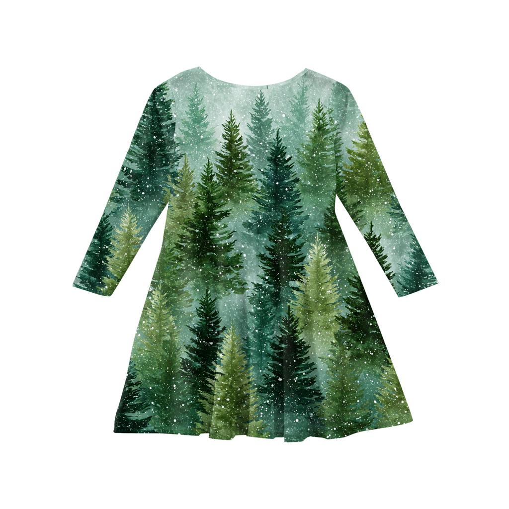 Girls' Princess Dress - Long Sleeve A-Line T-Shirt Dress Christmas Day