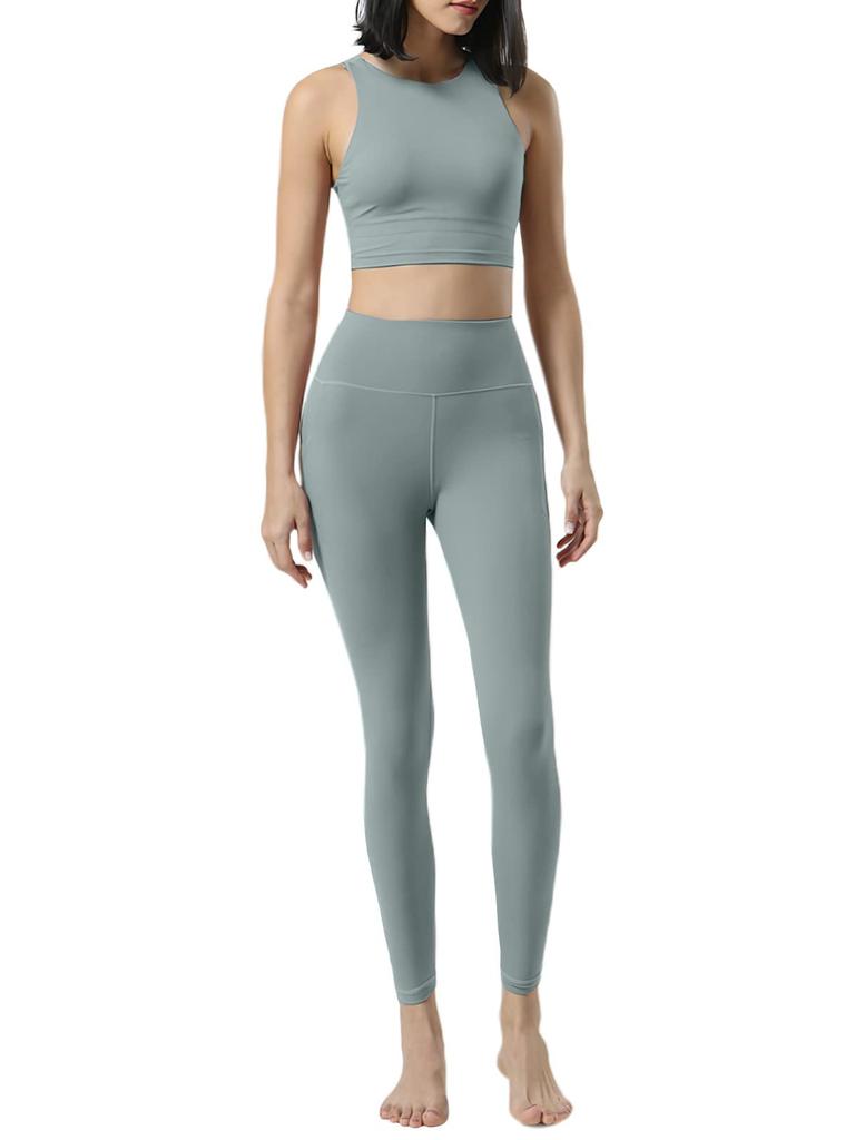 VeroMan Yoga Wear Stylish and Perfect for Fitness and Gym Wear Size Women's Set, Simple, (Green, M) ppi-wsi26