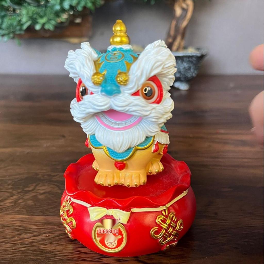 National Trend Lion Dance Ornament - Cute Car & Desktop Decoration, Tea Table Spinner Gift