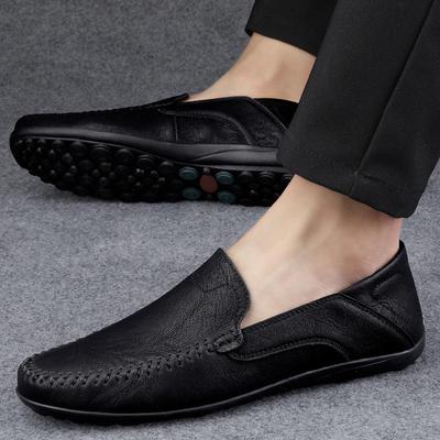Men's Leather Shoes Four Season Soft Sole Non Slip Outdoor Casual Leather Shoes Business Party Joker Tide Sandals Zapatillas