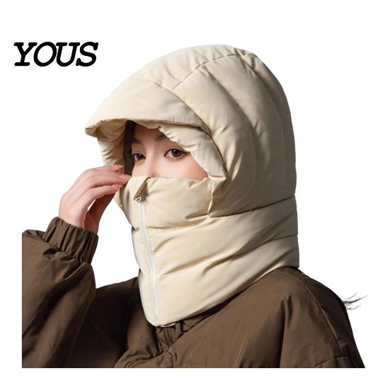 Outdoor Thermal Hat Women Winter Balaclava Hat, Wind-Resistant Zipper Face Mask for Cold Windproof Weather, Hooded Scraf Ski Cycling