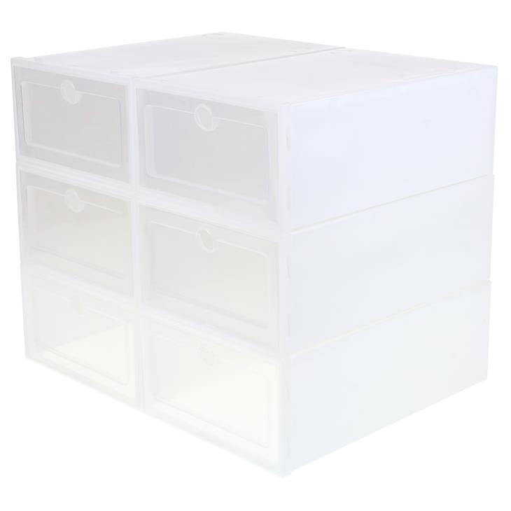 Plastic Drawer Shoe Cabinet Organizer Container Box 6 Pieces