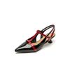 Fashion New Summer Sandals Patent Leather Pointed Toe Sandals for Women Fashion Mixed Color Cover Toe Sandals Ladies Shoes Women
