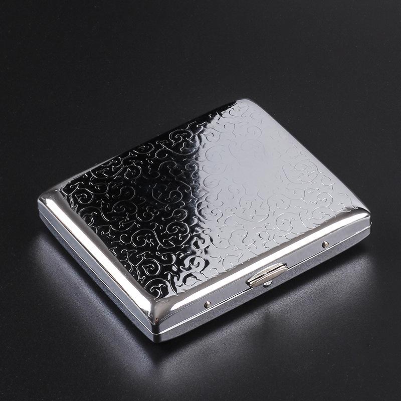 Personalized Men's 20-Capacity Engraved Metal Cigarette Case - Creative and Anti-Pressure Design