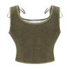 Chaleco Verde Victoriano Vintage Femenino Cierre Lateral y Cordones Delanteros Tank Corsé Punk Gótico Ropa Sexy Corselet Feminino