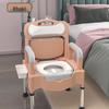 Adjustable Stainless Steel Commode Chair for Elderly and Pregnant Women, Portable with Bedpan