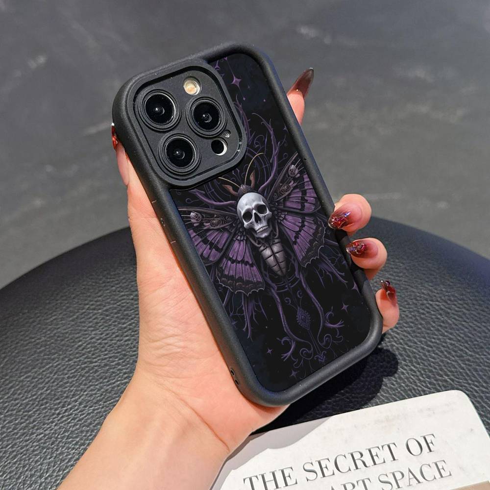 Skull Gothic Creepy Pastel Goth Phone Case For iPhone 17 16 15 14 13 12 11 Pro Plus Max Soft TPU Protection Soft Cover