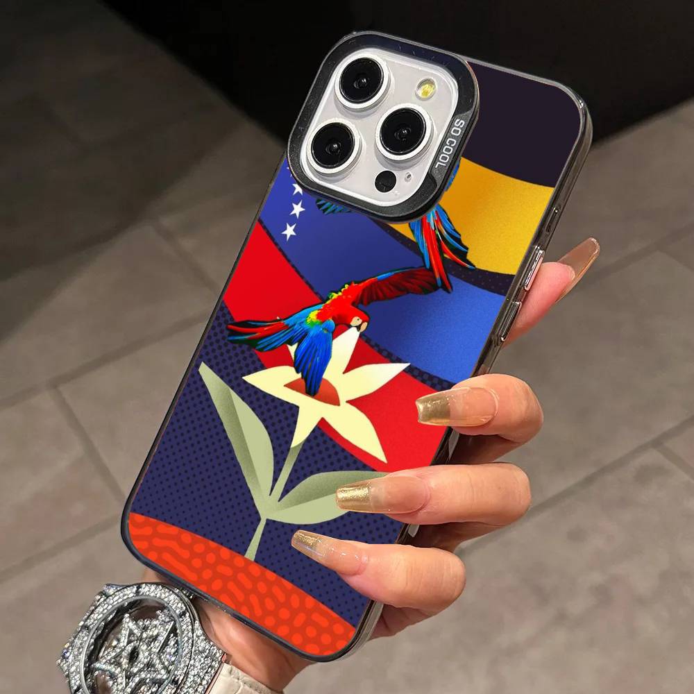Venezuela esthetic A-Art Phone Case For iPhone 17,16,15,14,13,12,11 Plus,Pro Max,XS,Colorful Silver Phone case Funda Cover iPhone16e