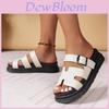 Stylish And Trendy Women's Summer Slippers Thick Sole Buckle Slide Slippers For Casual Elegance