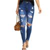 Ladies' Color Loose Casual Ripped Casual Jeans