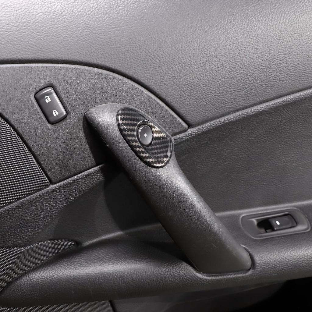 Door Lock Switch Button Frame Compatible with Chevy Corvette C6 2005-2013, Inner Door Push Button Trim, Door Release Switch Button Trim Cover Bezel