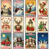 YZFQFrohe Weihnachten Metal Tin Sign Merry Christmas In German Poster Wall  for Bar Home Party Holiday  Decor 12X8inch ZW-71