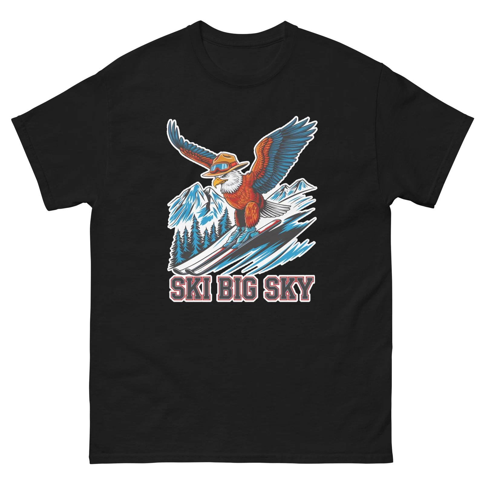 Ski Big Sky Eagle Skiing Skier Animal T-Shirt XL