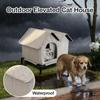 Outdoor Cat House Foldable Waterproof Winter Animal Tent Bed Outside Cat House Weatherproof With Elevated Base For Yard Garden