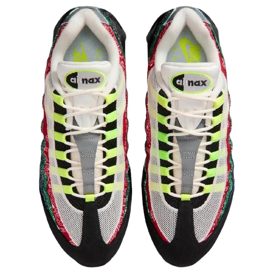 Nike Air Max 95 OG Big Bubble - Paisley Neon Men Sneakers Black Sail Volt-University-Red-Sport-Green-Black-Midnight-Navy IQ0620-100