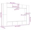 TV Cabinet Set 8 pcs Black Oak Effect 100 x 30 x 30 cm