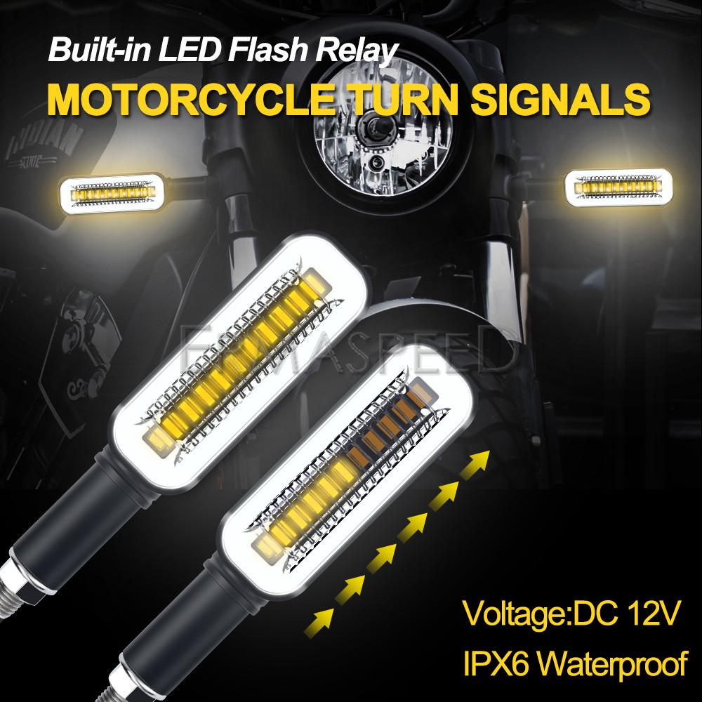 Built-In Relay 12V Lampu Sinyal Belok Sepeda Motor Indikator LED Amber Mengalir Berurutan Lampu Berkedip