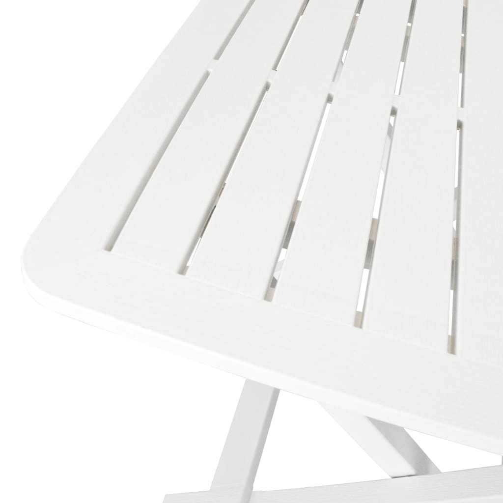 3 Piece Foldable Bistro Set Plastic White