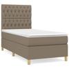 3142549 vidaXL Divan Bed with Mattress Taupe 90x200 Cm Fabric