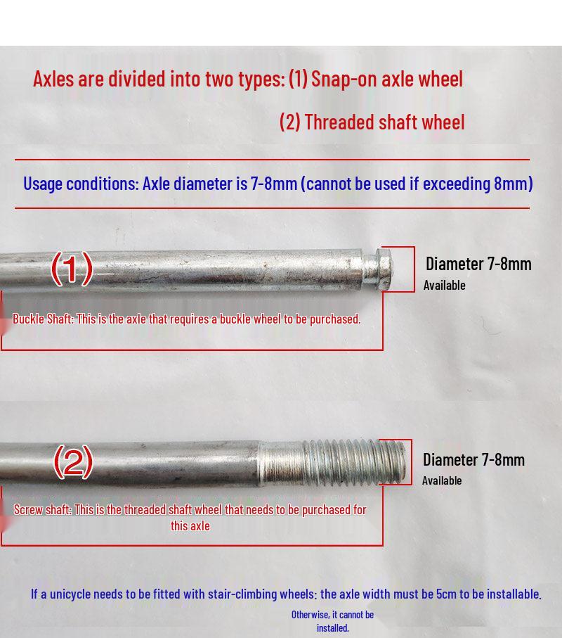 7.5mm Axle Iron Rod for Shopping Cart & Stair Climbing Cart with Two-Wheel Design