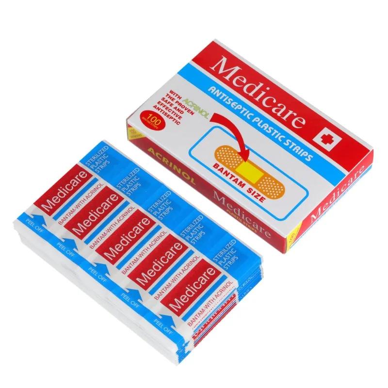 Hemostatic Patch 100pcs/set Bandage Plaster Bandage Emergency First Aid Non-woven Non-woven Breathable Waterproof Sterile Paste