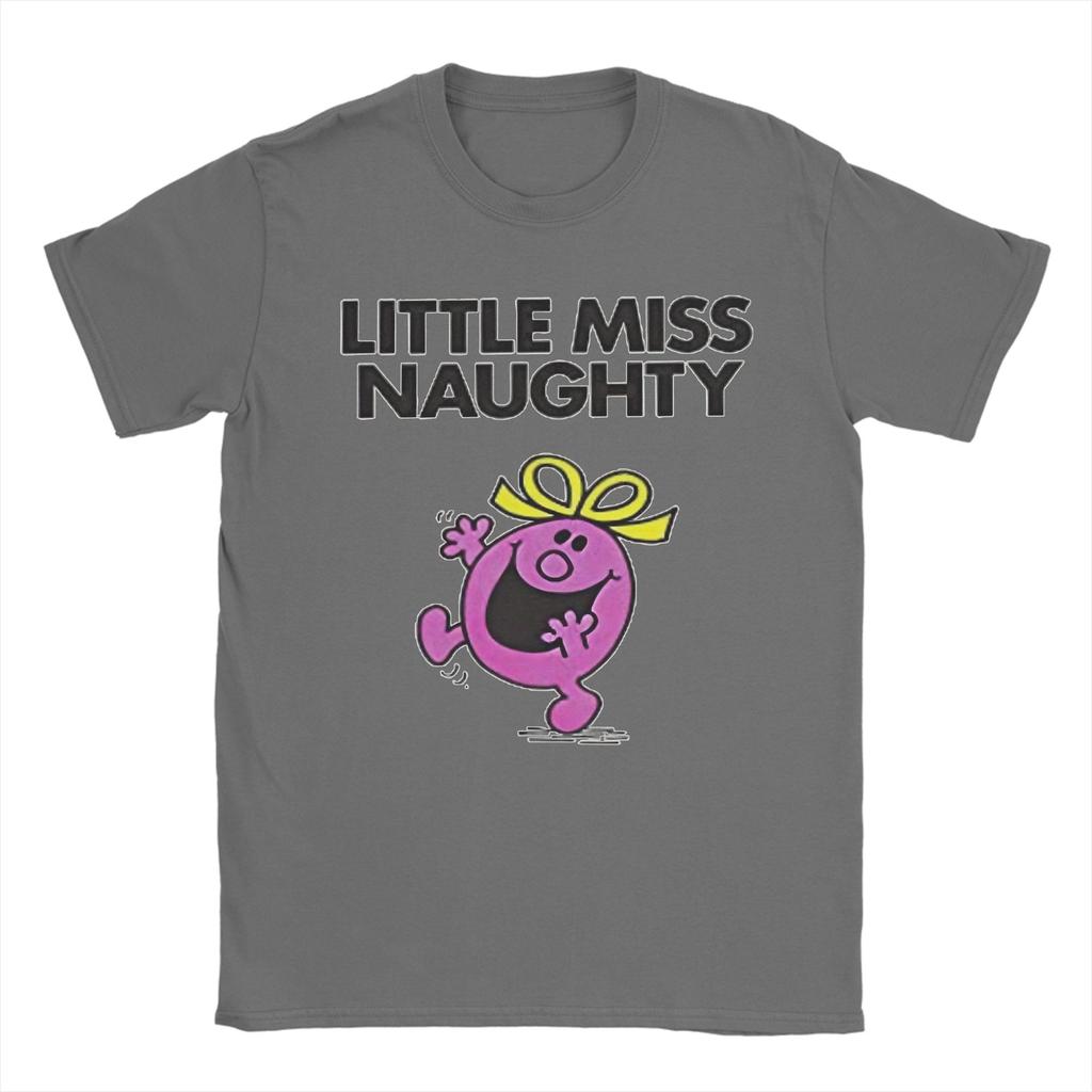 Little Miss Naughty T Shirt Cotton Novelty T-Shirts Crew Neck Mr Men Little Miss Tee Shirt Short Sleeve Clothes Plus Size