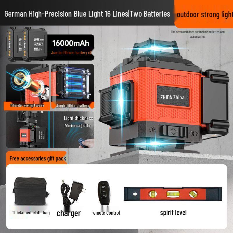 German 12-Line Green Laser Level: High Precision, High Brightness, Outdoor Auto-Leveling