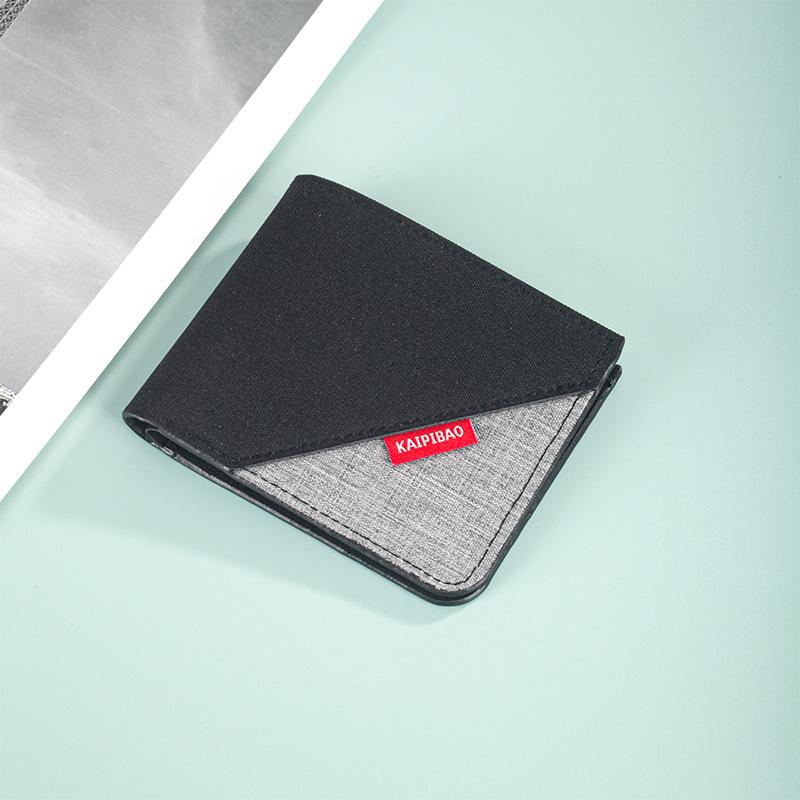 Men's short canvas wallet Men's small wallet Men's wallet Men's ultra-thin wallet Card bag