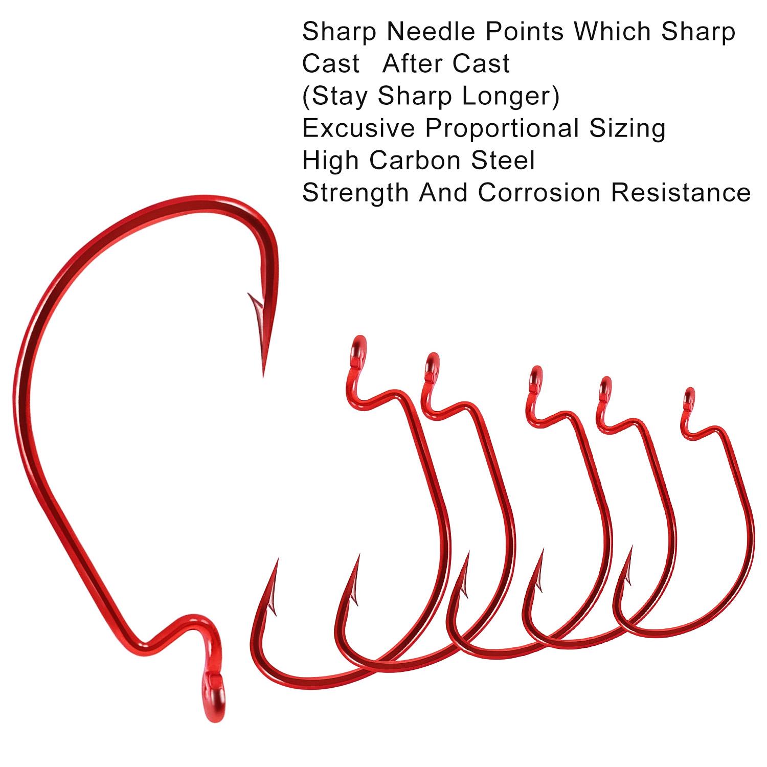 Sougayilang 50 шт. рыболовный крючок кривошип рыболовный крючок из высокоуглеродистой — фото 5