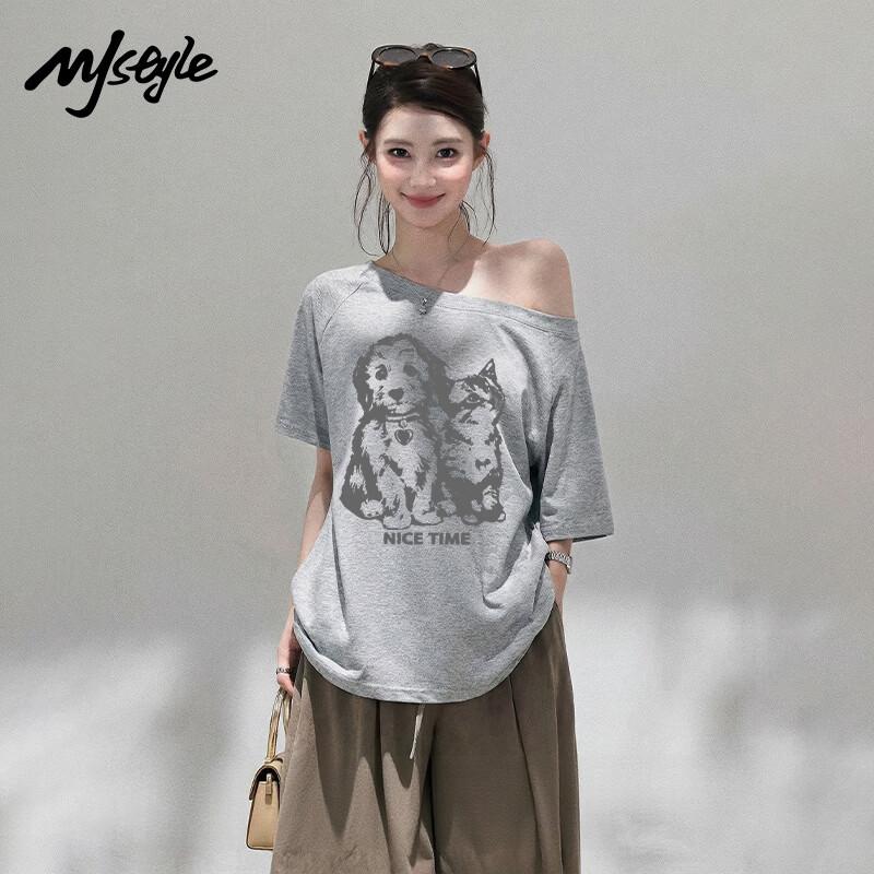 MJ STYLE Women s Off-Shoulder Short Sleeve T-Shirt S