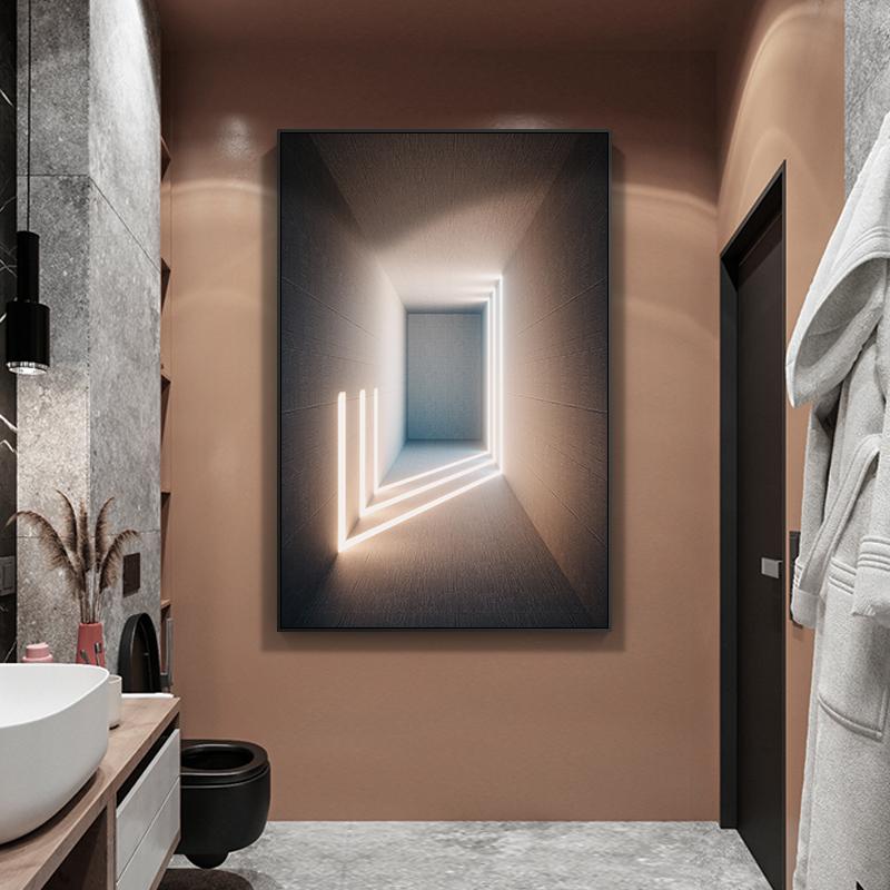 Nordic Building Corridor Picture Light and Shadow Painting On Canvas Posters Prints for Entrance Living Room Decor Wall Art