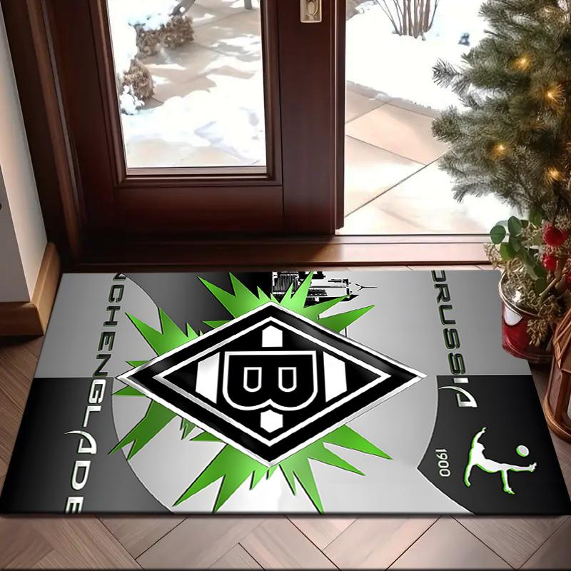 1PC Monchengladbach Emblem Rug Game Carpet, Floor Mat for Bedroom Living Room Entryway Rug, Home Decor Idea Gift for Christmas birthday
