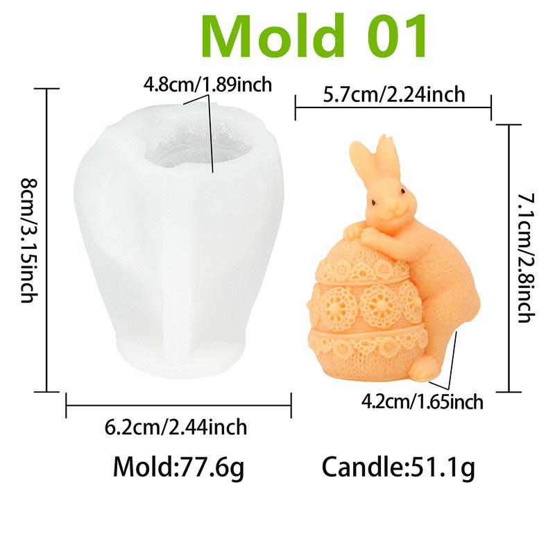Easter Egg Shell Rabbit Silicone Candle Mold DIY Adorable Bunny Shaped Silicone Mold  Easter Themed Candle Making