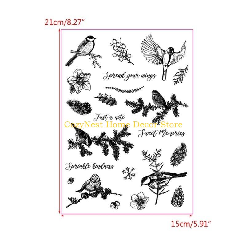 92MF Silicone Seal Stamp Scrapbooking Embossing Photo Album Paper Card Winter Birds