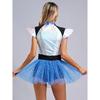 Woman's Outerspace Astronaut Alien Robot Cosplay Costume Metallic Cap Sleeve Tutu Dance Dress for Carnival Festival Halloween