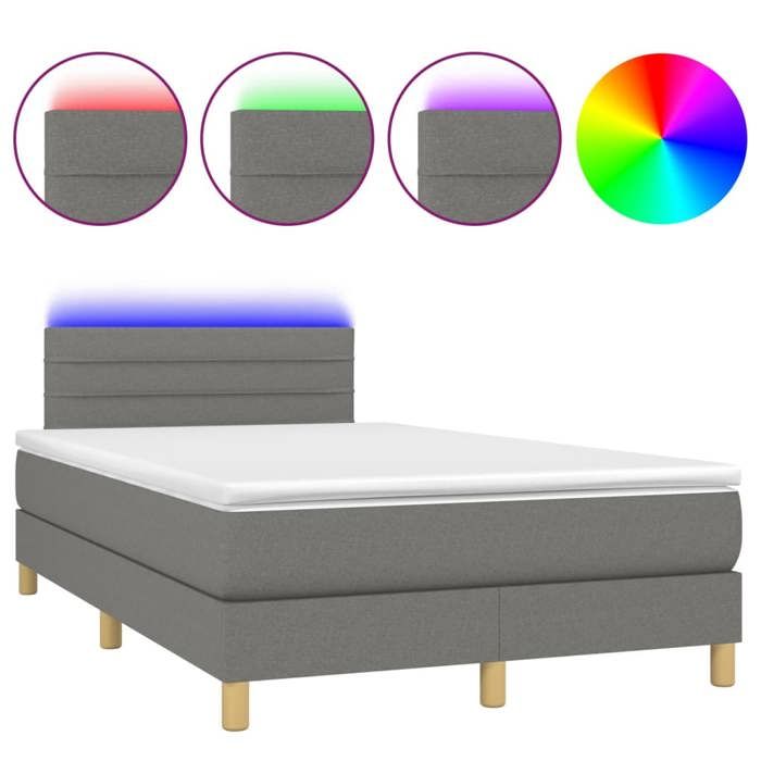 VidaXL Sommier à Lattes de Lit avec Matelas et LED, Lit Rembourré, Lit Double, Lit Adulte de Chambre à Coucher Intérieur, 3133782