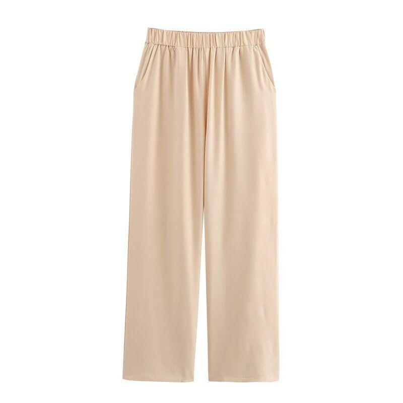 Fashion Style 2024 Summer New Arrival Women's Back Bowknot Decoration Stripes Shirt High Waist Pants 3233233