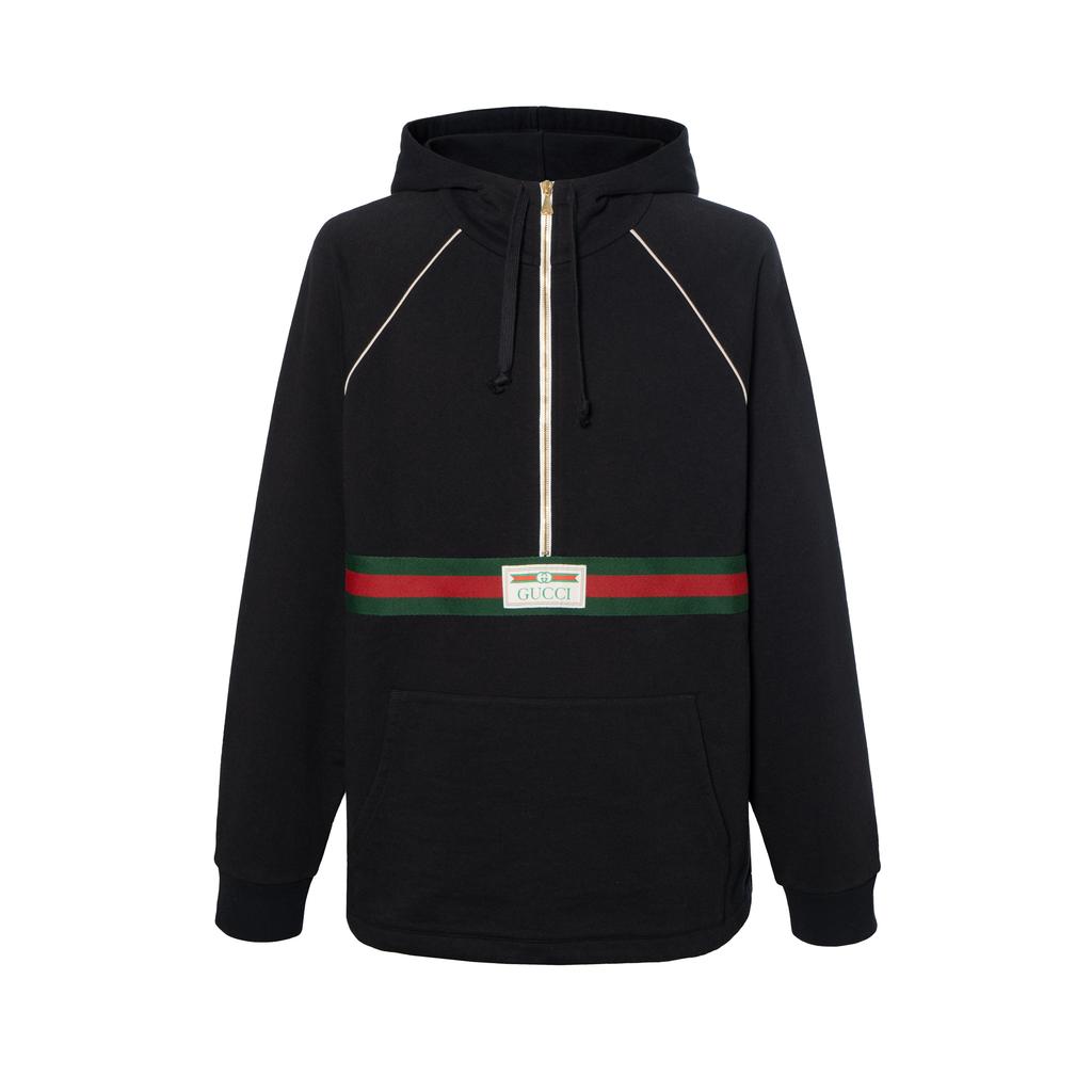Gucci Baumwoll-Kapuzenpullover mit Webstreifen 645320-XJDAK-1060