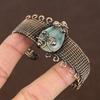Natural Rainbow Moonstone Handmade Copper Wire Wrap Bangle Adjustable v4B00