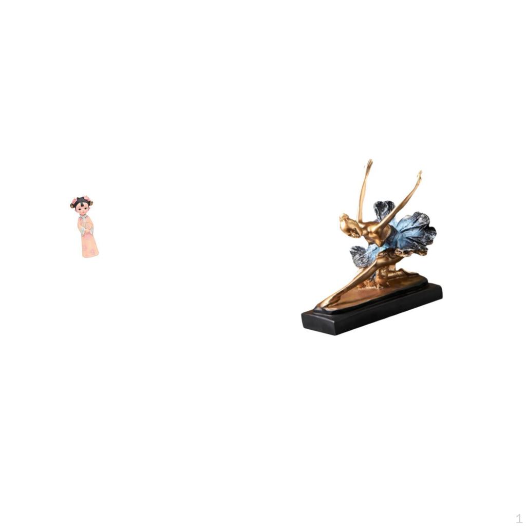 Traditional Chinese Ballet Dancer Girl Resin Statue Sculpture Miniature Figurine Ornament Gift for