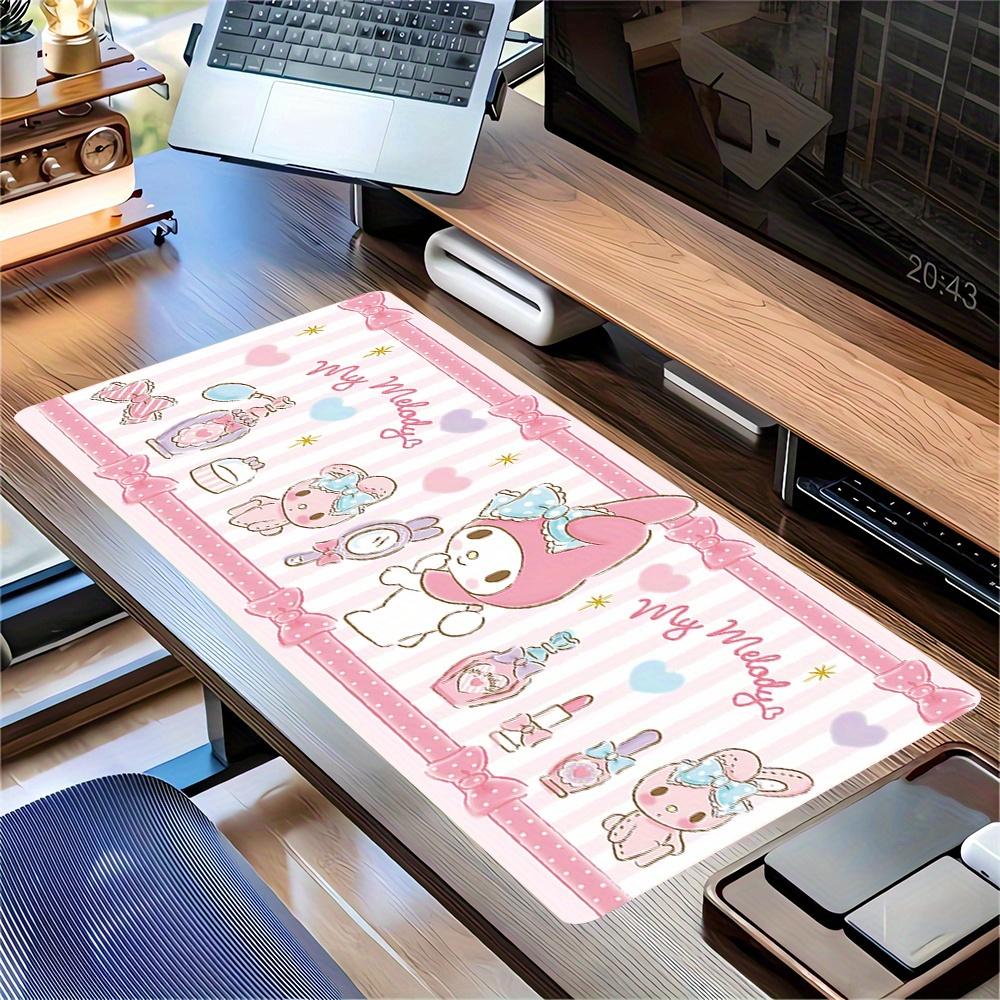 My Melody, Cute Themed XXL Mouse Pad - Non-slip Rubber Desk Mat for Gaming and Office Use, Multi-Function Keyboard and Mouse Pad, Ideal Gift