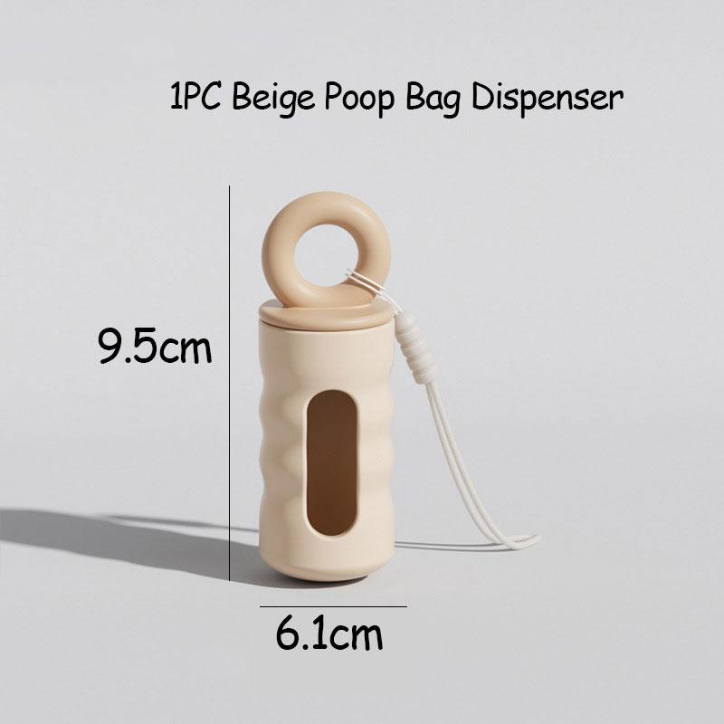 Portable Dog Poop Bag Dispenser with Hanging Rope Screw-on Lid Dogs Cats Waste Bag Box for Outdoor Activities Pets Accessories