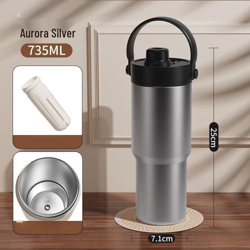 Large Capacity Insulated Straw Coffee Mug