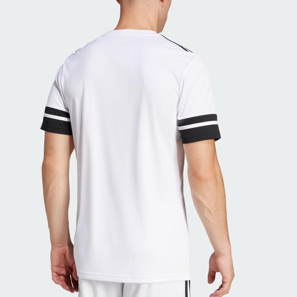 adidas Squadra 25 Slim Fit Crew Neck Pullover Moisture Wicking Short Sleeve Soccer Shirt Men Tops White Black JG5835