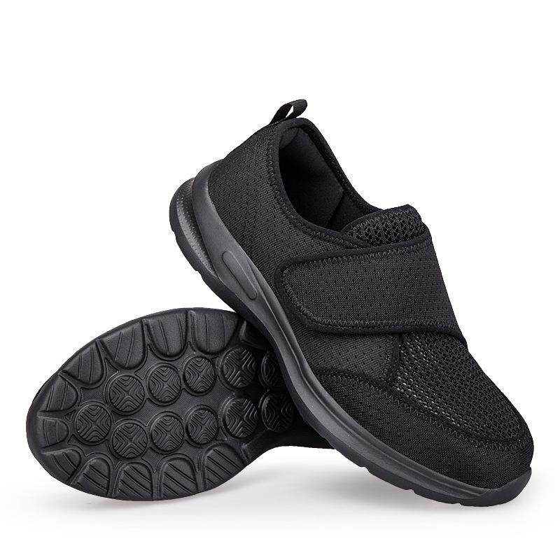 

Wide walking shoes summer fly-woven mesh lightweight simple recovery shoes mother shoes 45 чорний