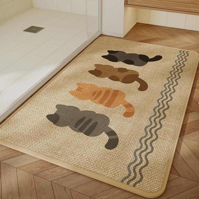 Cartoon Floor Mat Bathroom Water Absorbing Quick Drying Foot Mat Dirt Resistant and Easy To Maintain Carpet